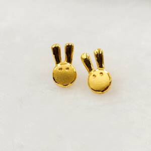黃金動物系列耳環---兔子?